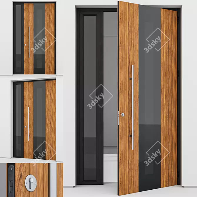 Contemporary Aluminium Door Design 3D model image 1