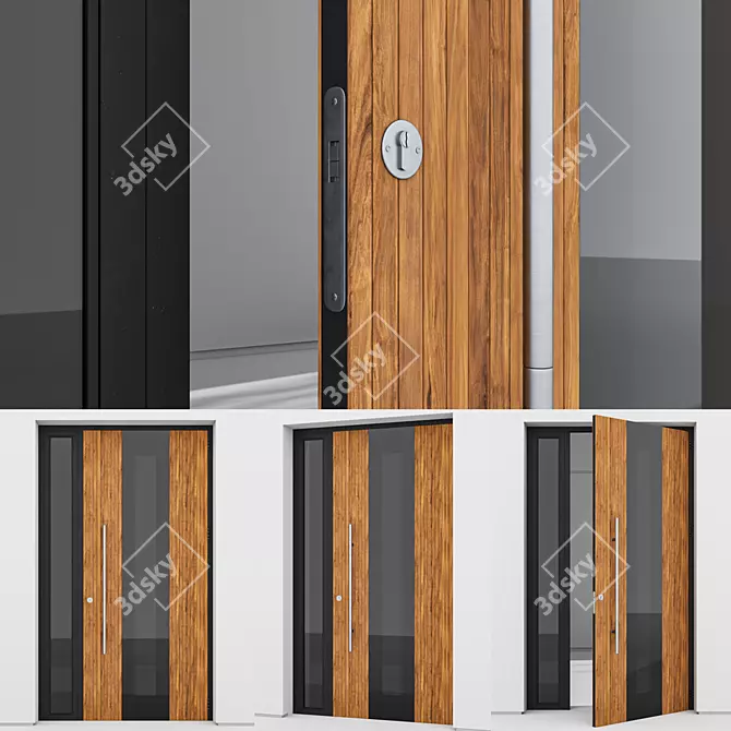 Contemporary Aluminium Door Design 3D model image 3