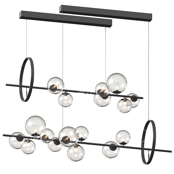 Elegant Iona Chandelier Collection 3D model image 2