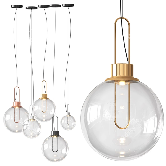 Modern Orb Pendant Light 3D model image 3