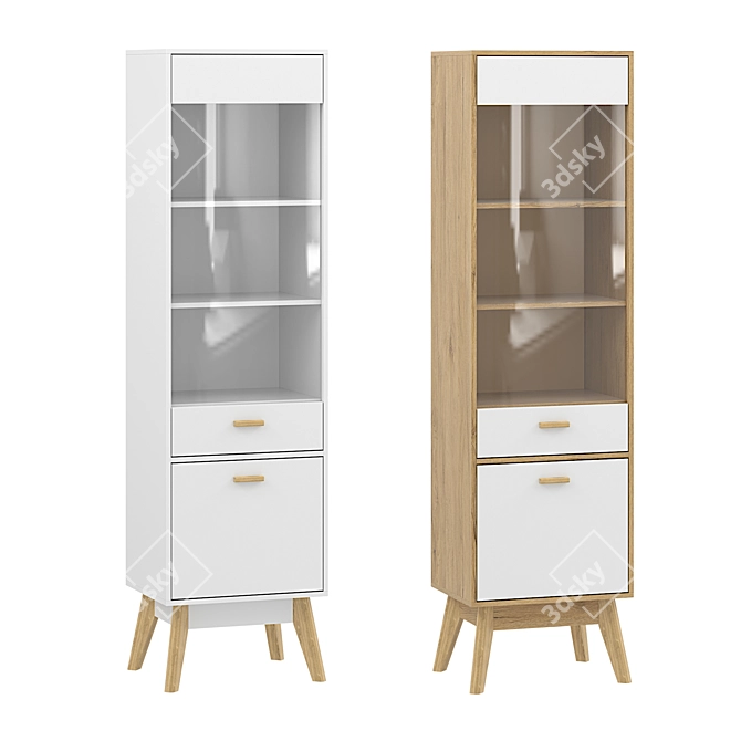 Scandi Plain Display Cabinet 3D model image 1