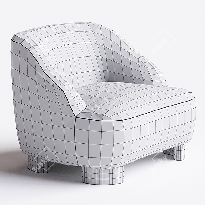 Modern MARGAS LC1 Armchair in 3D 3D model image 3