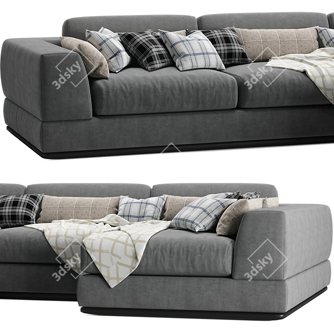 Italian Luxury Chiase Longue Sofa 3D model image 2