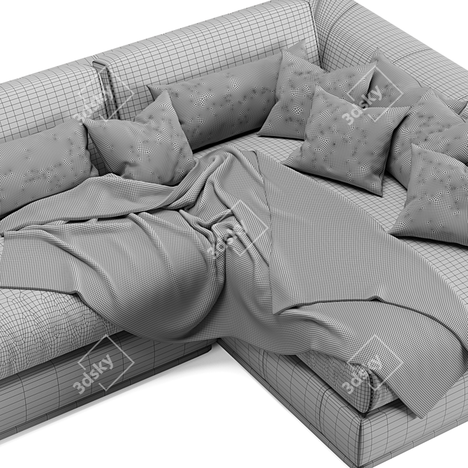 Italian Luxury Chiase Longue Sofa 3D model image 5