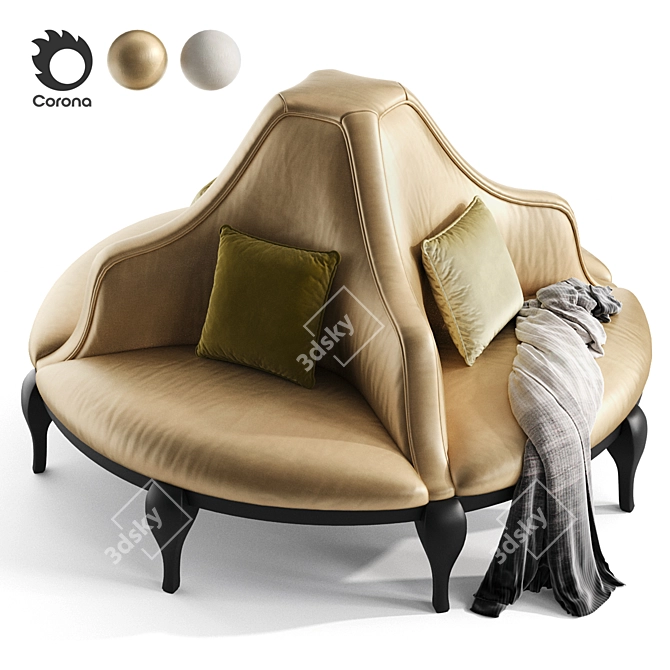 Sophisticated Round MADELEINE Sofa 3D model image 1