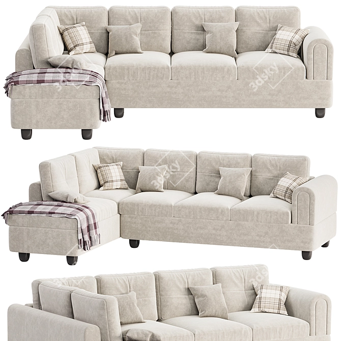 Modern Gilstrap Sectional Sofa 3D model image 1