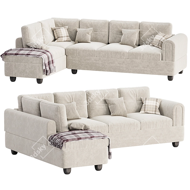 Modern Gilstrap Sectional Sofa 3D model image 2