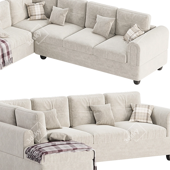 Modern Gilstrap Sectional Sofa 3D model image 3