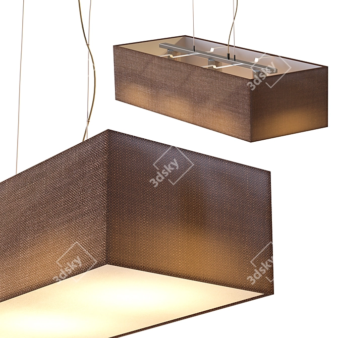 Modern Square Pendant Light 3D model image 1