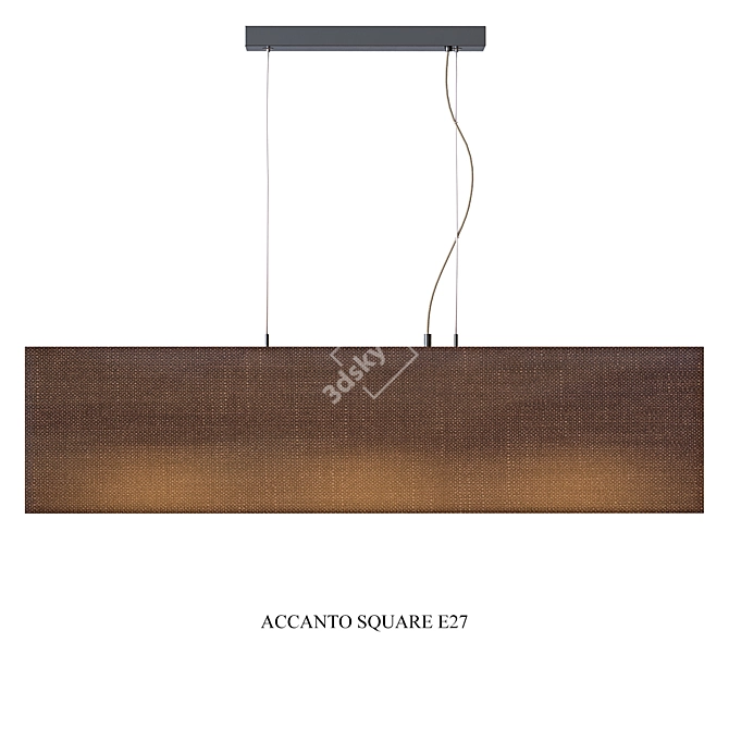 Modern Square Pendant Light 3D model image 2