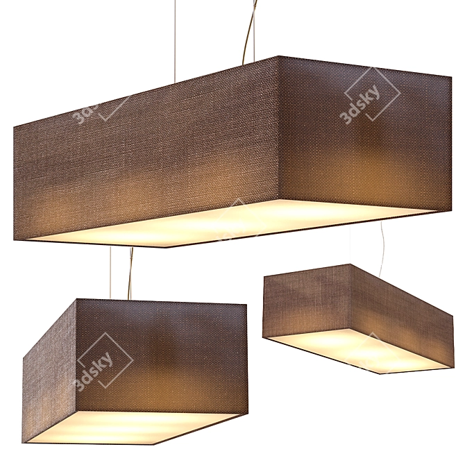 Modern Square Pendant Light 3D model image 8