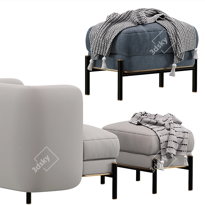 Elegant Milos Armchair Modern Design 3D model image 6