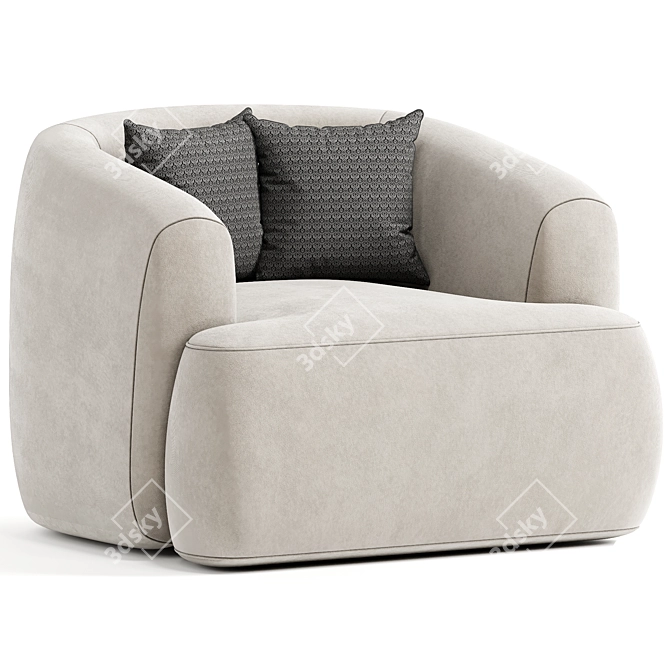 Donkerbeige Armchair Sofia: 2014 Design 3D model image 1