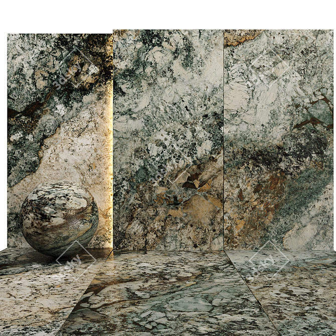 Luxury Marble Texture Set 014 3D model image 3