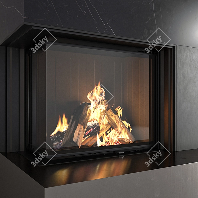 Romotop IMPRESSION Fireplace Wall Set 3D model image 4