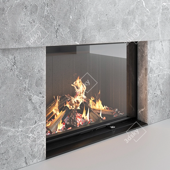 Impression 2G L Fireplace Wall Set 3D model image 2