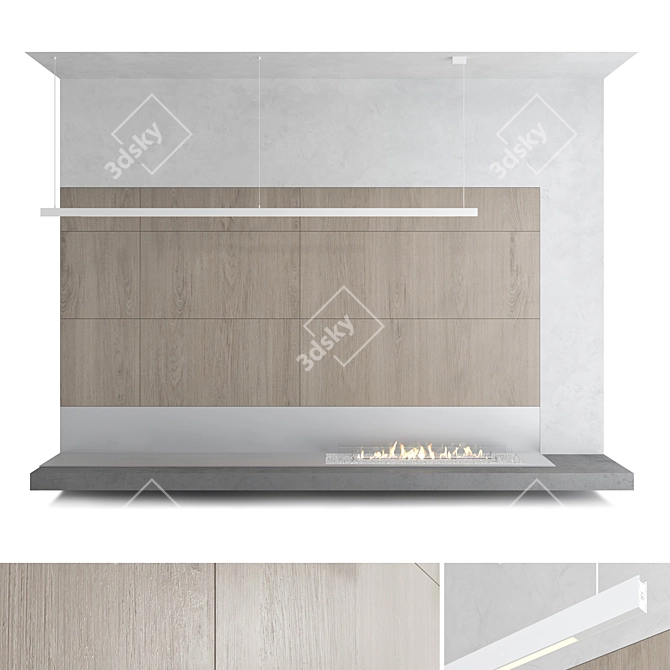 Bio-o-fire Decorative Wall with Fireplace 3D model image 1