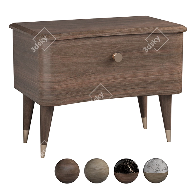 Nutty Marble Bedside Table 3D model image 1