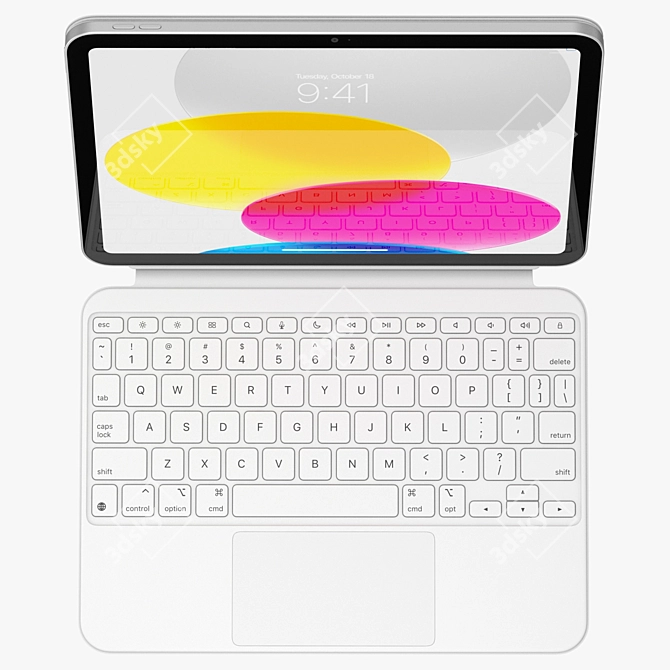  Digital Tablet and Keyboard Bundle 3D model image 6