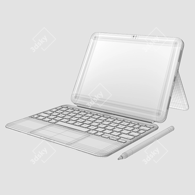  Digital Tablet and Keyboard Bundle 3D model image 7