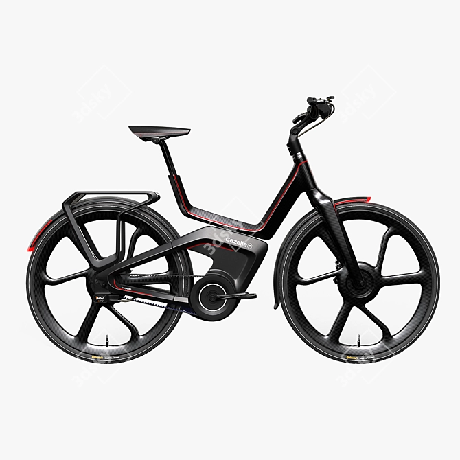 Futuristic Connected E-Bike Gazelle 3D model image 2