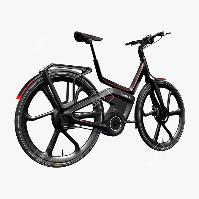 Futuristic Connected E-Bike Gazelle 3D model image 3