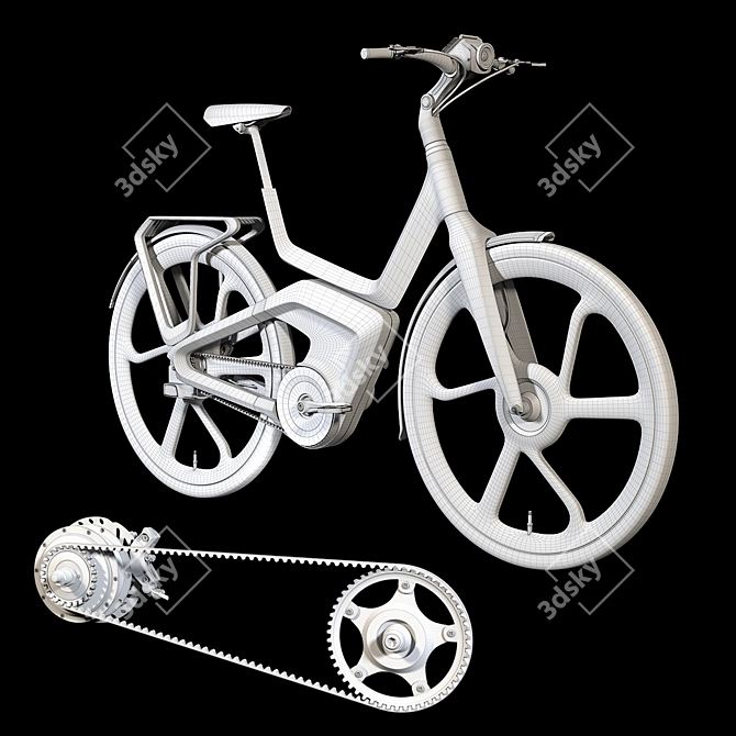 Futuristic Connected E-Bike Gazelle 3D model image 6