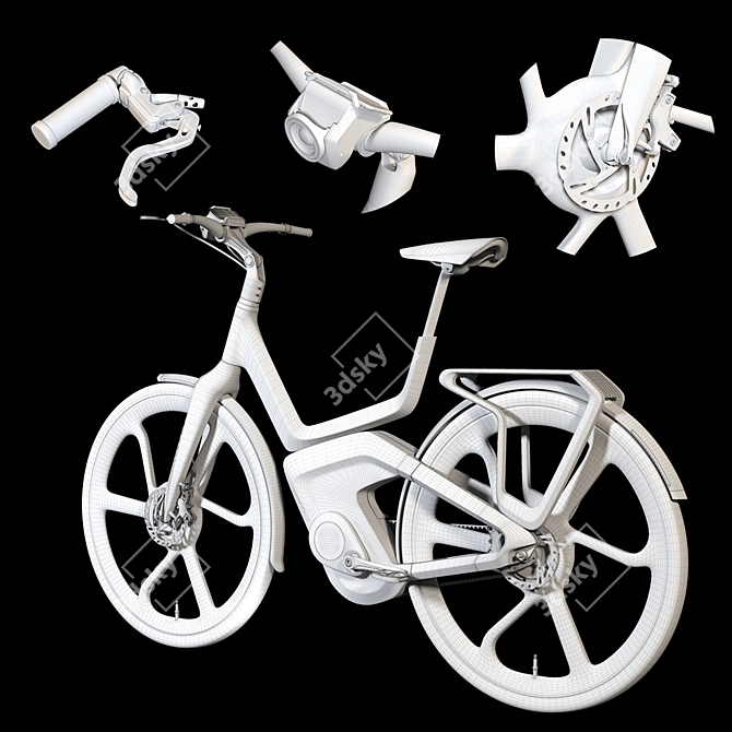 Futuristic Connected E-Bike Gazelle 3D model image 7