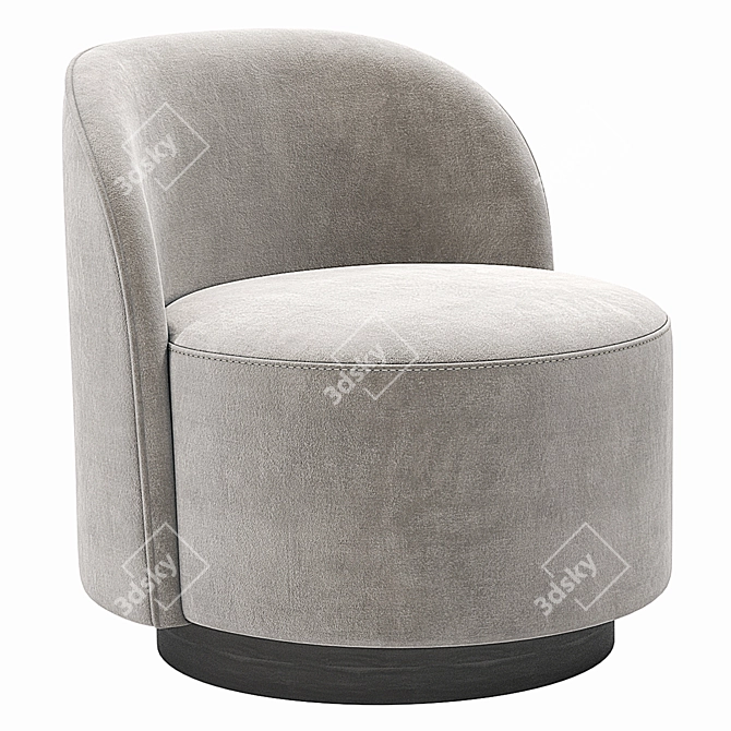 Giopagani 1960s Armchair Velvet Design 3D model image 1