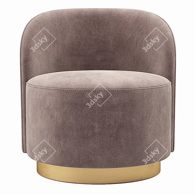 Giopagani 1960s Armchair Velvet Design 3D model image 3