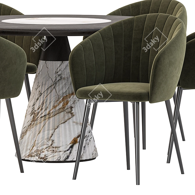 Modern Dining Set CCollection 3D model image 2