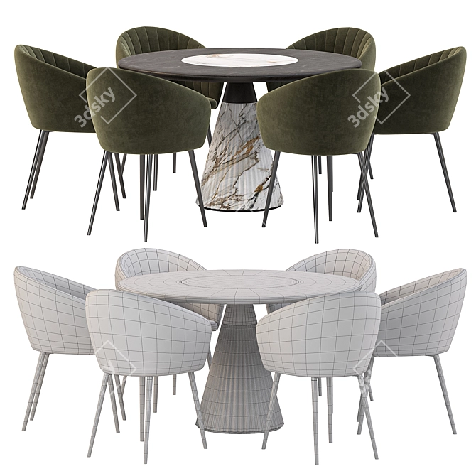 Modern Dining Set CCollection 3D model image 4