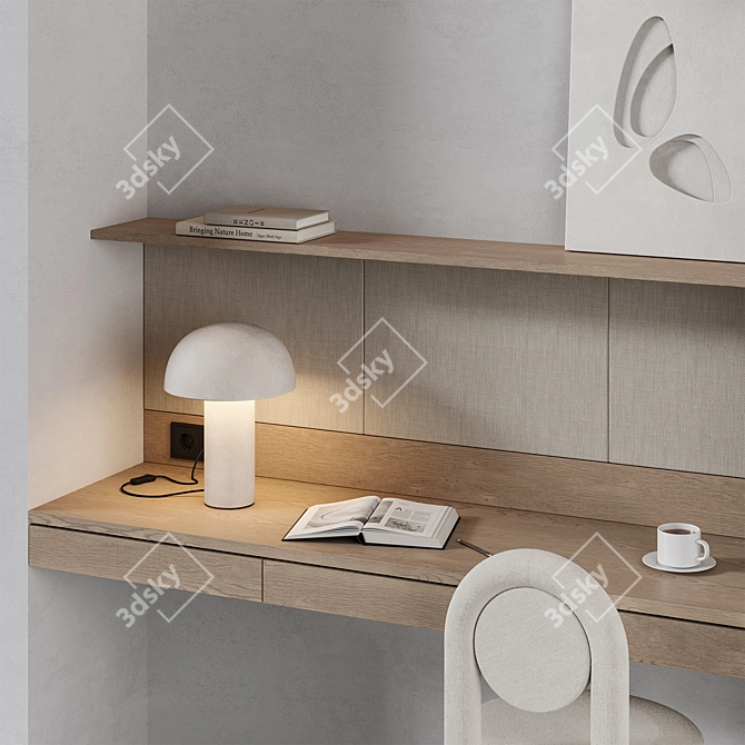 Modern Workstation Furniture Set 3D model image 3