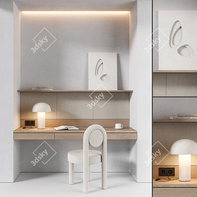 Modern Workstation Furniture Set 3D model image 6