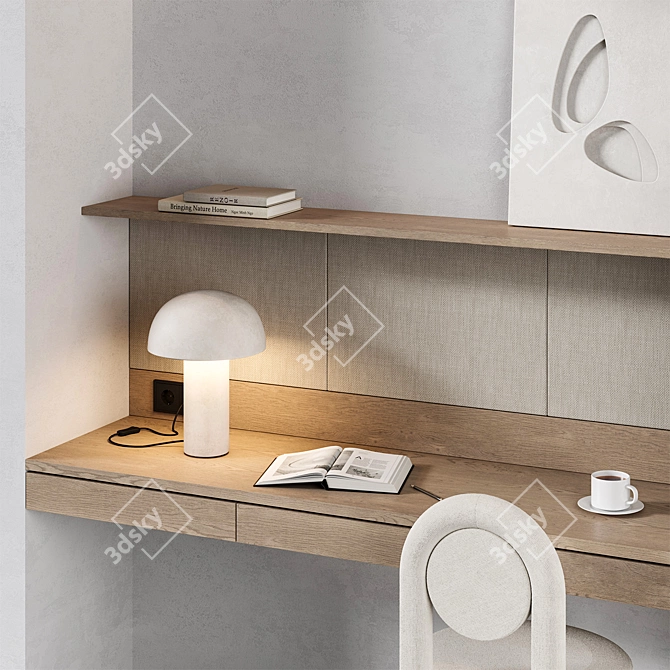 Modern Workstation Furniture Set 3D model image 8