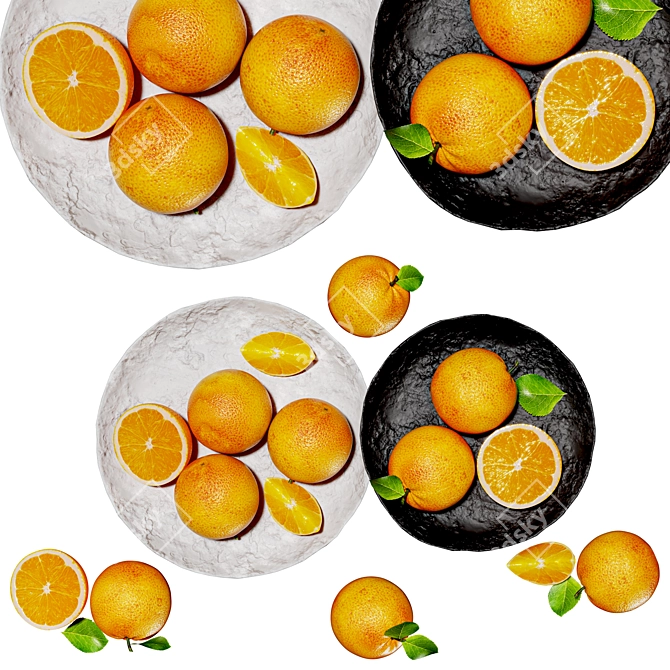 Minimalist Orange Plate Artistry 3D model image 3