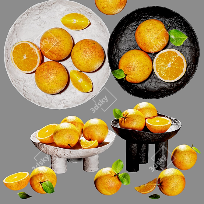 Minimalist Orange Plate Artistry 3D model image 9