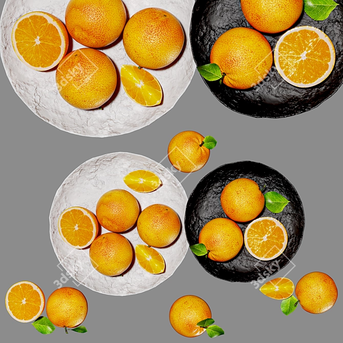 Minimalist Orange Plate Artistry 3D model image 10