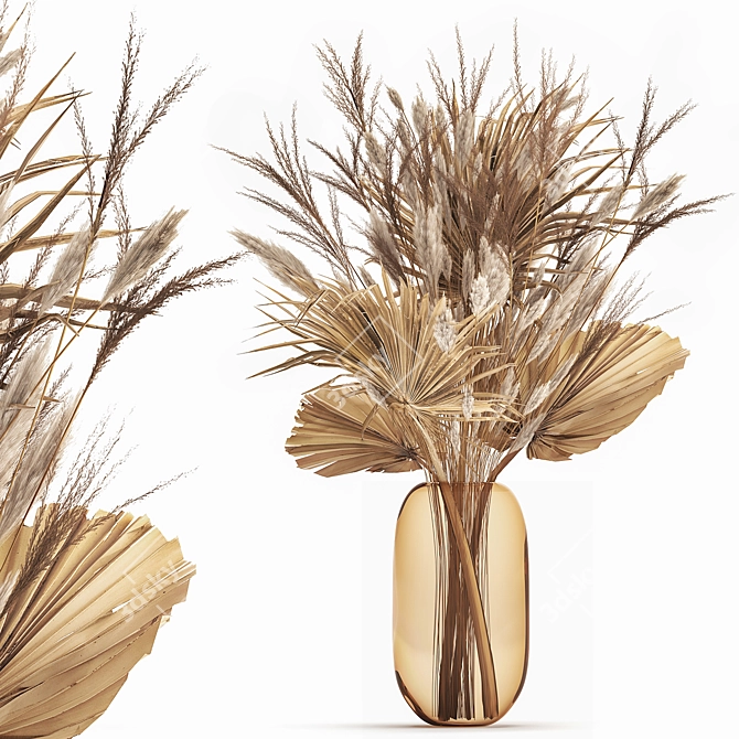 Dried Flower Bouquet Set in Glass Vases, 288 3D model image 3