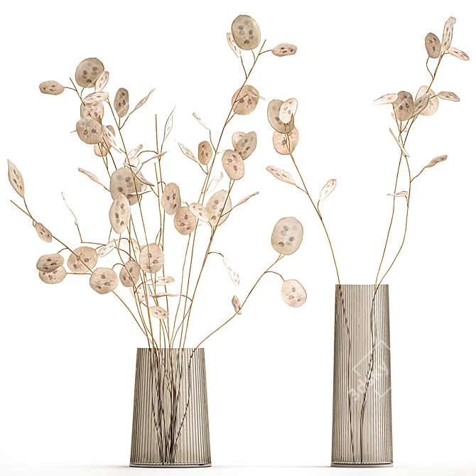 Dried Flower Bouquet Set in Glass Vases, 288 3D model image 4