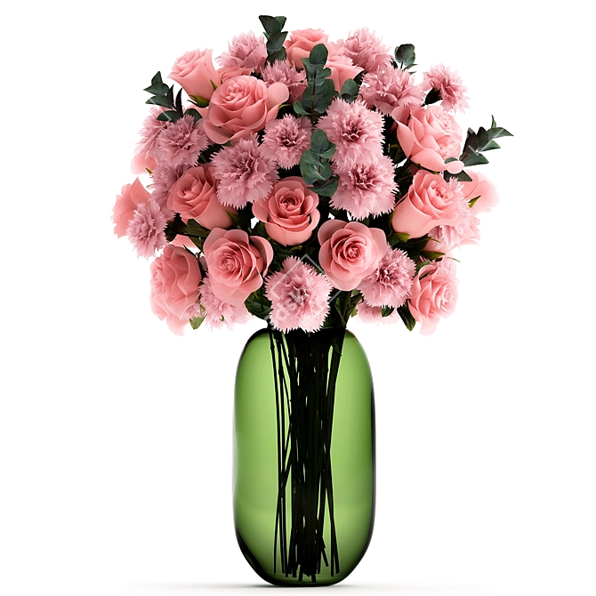 Dried Flower Bouquet Set in Glass Vases, 288 3D model image 5