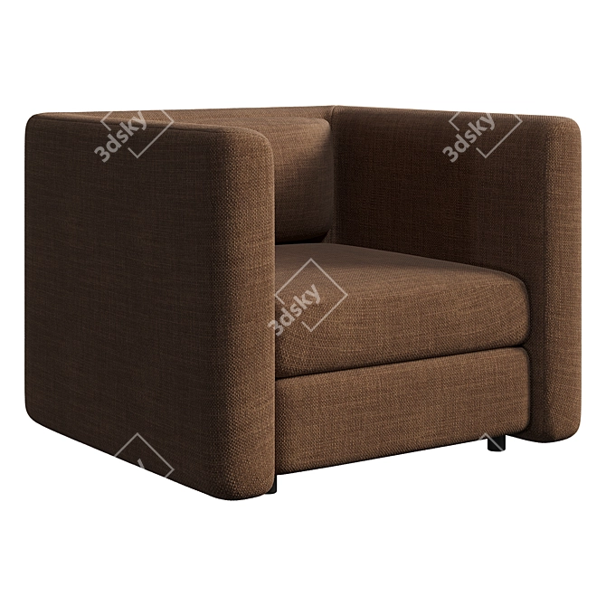 Sculptural Modern Armchair Design 3D model image 1