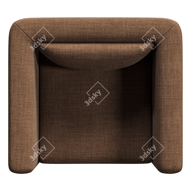 Sculptural Modern Armchair Design 3D model image 5