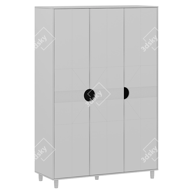 Modern Hall-3 Wardrobe Cabinet 3D model image 2