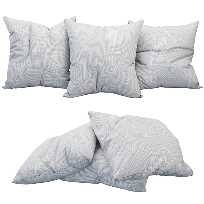 Velvet Cushion Set of 3 3D model image 6