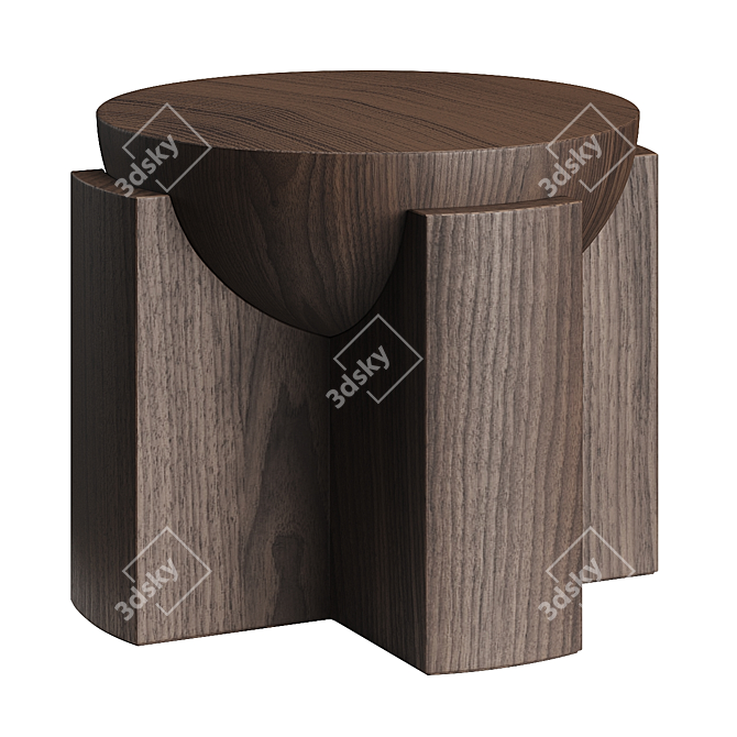 Sculptural Stone Side Table 3D model image 5