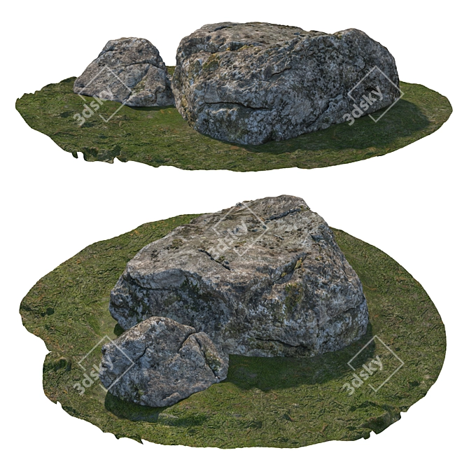 Landscape Stone Set with Textures 3D model image 3