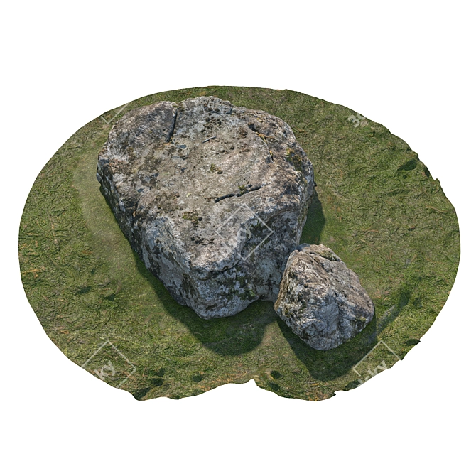 Landscape Stone Set with Textures 3D model image 5