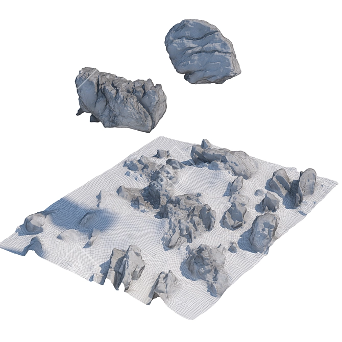 Rocky Cliff Terrain Model 3D model image 6