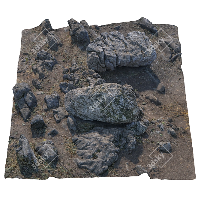 Rocky Cliff Terrain Model 3D model image 7